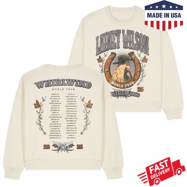 Lainey Wilson Whirlwind World Tour Horseshoe Pullover Sweatshirt Lainey Wilson Merch