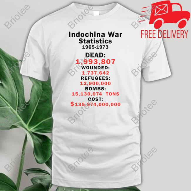 Official Indochina War Statistics 1965-1973 Tee Shirt