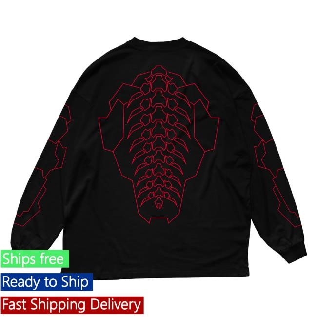 The Official Cloudeelle Cyberspine Red Longsleeve Tee Cloudeelle Cyberspine Oversized Longsleeve Tee Red Edition