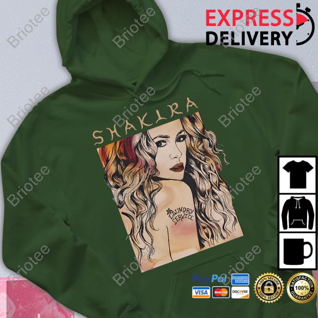 Official Shakira Merch Store laundry Service Illustrated Hoodie