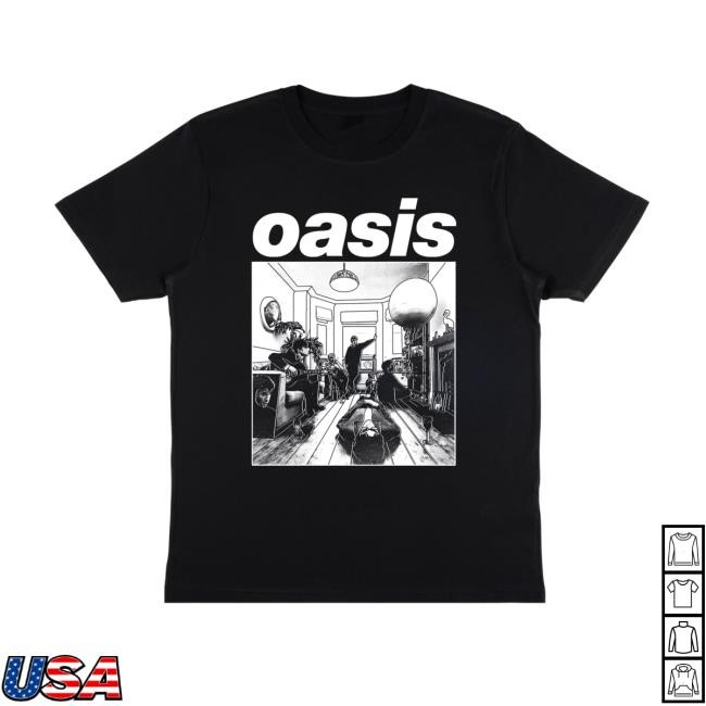 Oasis Merch Definitely Maybe Artwork T Shirt Black Oasis Shop